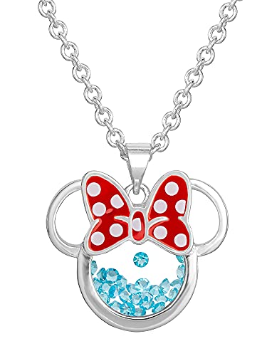 Disney Birthstone Women and Girls Jewelry Minnie Mouse Silver