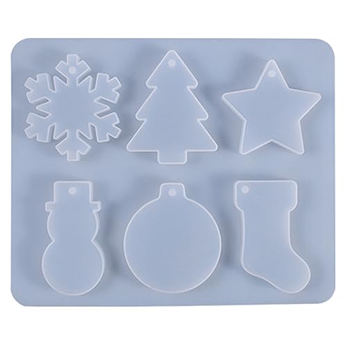 Moldes Silicona Resina Epoxi Navidad Moldes de Silicona de Copo de Nieve, Molde de Resina de Árbol de Navidad, Moldes Resina Epoxi Manualidades para Colgantes y Bolas de Navidad, Decoracion Navidad