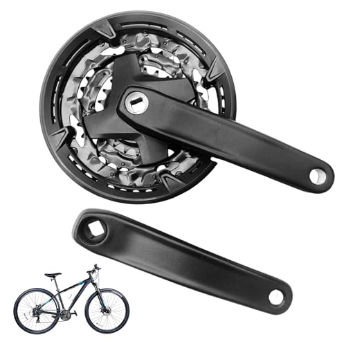 Pédalier de Vélo 7/8/9 Vitesses, 170 mm Pedalier Velo, Alliage D'aluminium Pedalier VTT avec Plateau 22/32/42T, pour Vélo de Route à Vitesse Variable, VTT,...