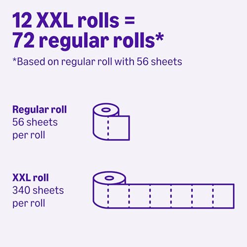 Image of Amazon Basics Soft and Strong 2-Ply Toilet Paper, 12 Ultra Rolls = 48 Regular Rolls, Unscented, 340 Sheet (2 Packs of 6), Packaging May Vary