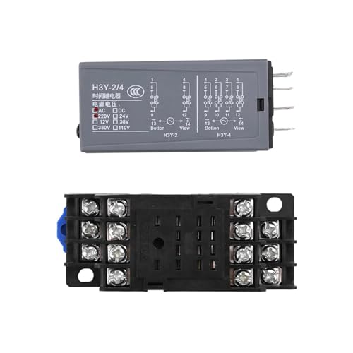 Relais temporisé LCD H3Y-2 DC 24V double temps avec base de contrôle de cycle