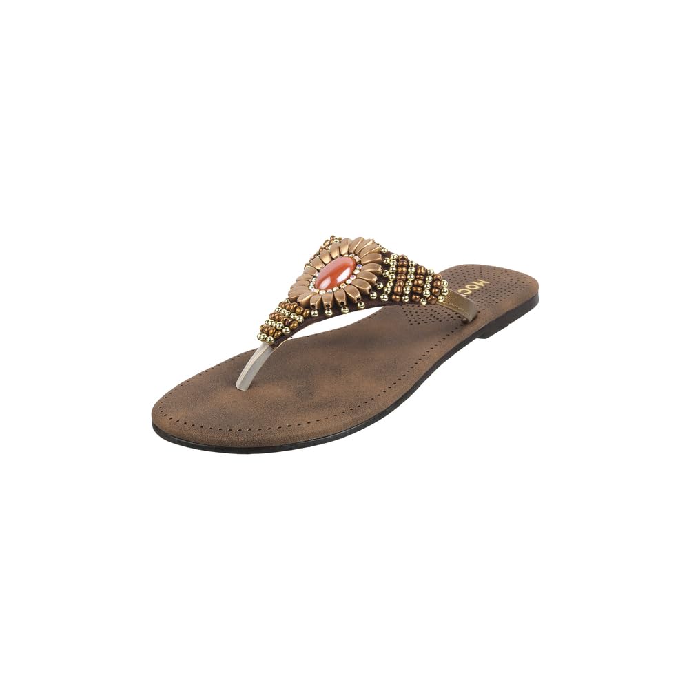 Mochi Women Brown Embellished Glamour Comfortable Casual Slippers UK/8 EU/41 (32-827) (B0D9KP55B8) Amazon Price History, Amazon Price Tracker
