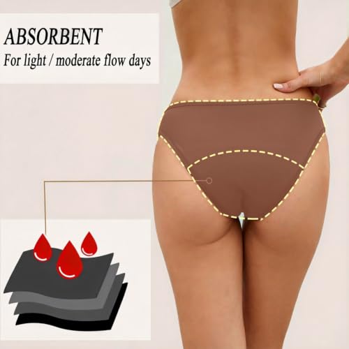 Image of SherryDC Women's Period Swimwear Bikini Bottoms-Menstrual Leakproof Swimsuit Bottoms Briefs for Teen Girl