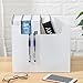 Lurrose 2pcs White Desktop Book Storage Boxes 29x20x25cm Thickened Frosted Plastic Dual-Handle Organizers for Office and Student Book Holders