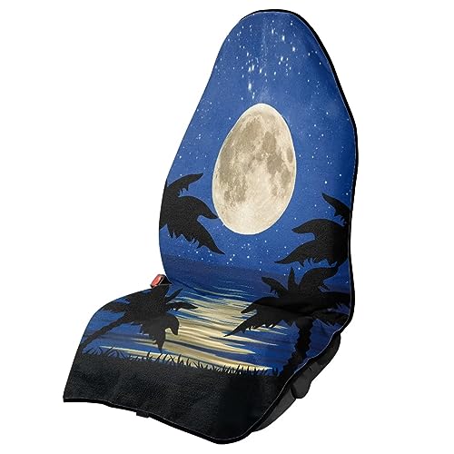 Hechitok Full Moon Over The Sea 2pcs Decorative Waterproof Seat Covers Great for After Workouts,Gym,Sports,Yoga,Running,Beach,Dog Park,Suitable for All Seasons