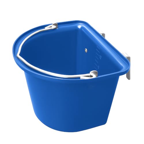 Pesebre de alimentación y espectáculo, resistente, con asa de transporte y soporte de montaje, gama de colores disponibles (azul)