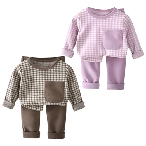 Sous-vêtement thermique chaud garçon fille lot de 2 ensembles deux pièces hiver