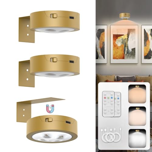 Luzes de arte de parede recarregáveis operadas por bateria, luz de pintura magnética sem fio com con