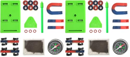 Image of EUDAX Labs Junior Science Magnet Set for Education Science Experiment Tools Icluding Bar /Ring /Horseshoe /Compass Magnets (Pack of 2)