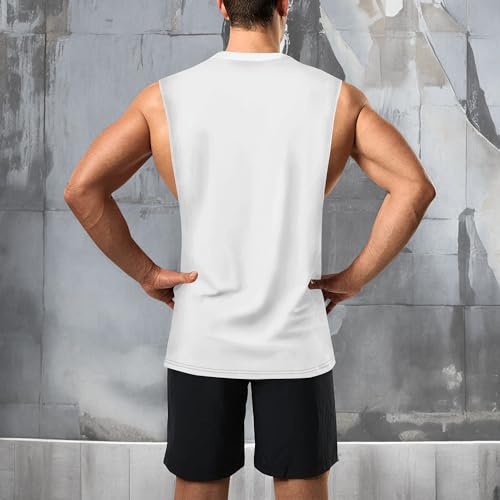 Image of Zhyaj Summer Tanks Top for Men Flag Graphic Print Sleeveless Shirts Casual Working Out Vest T-Shirts Loose-Fit Men's Tank
