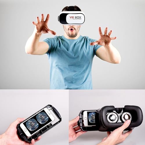 Retoo Casque VR, Casque Réalité 3D Virtuelle, Contrôleur Bluetooth, Champ De Vision 70-90 Degrés, Sangles De Fixation Réglables, Compatibles avec Smartphones Android, pour Films Et Jeux, Blanc – Image 5