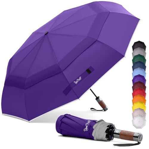 Royal Walk Parapluie Pliant Ouverture et Fermeture Automatique Pour Hommes et Femmes Parapluie Réfléchissant Résistant au Vent Compact et Solide Poignée en...