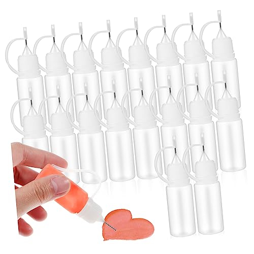 BESPORTBLE 2sets Precision Glue Bottles 20pk Squeeze Bottles for Glue Diy Applicators 20pcs*2