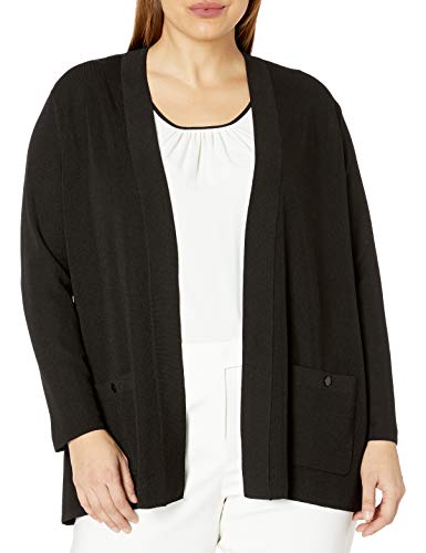 Anne Klein Women's Plus Size Solid Two Pocket Malibu Cardigan