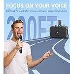 Wireless Microphones, Wireless Microphone with One-to-One Chip Connection, 40H Duration, 200 FT Distance Receiving, Semi-Metallic tube Microphone for Singing, Video Recording, YouTube, Home Party - Image 4