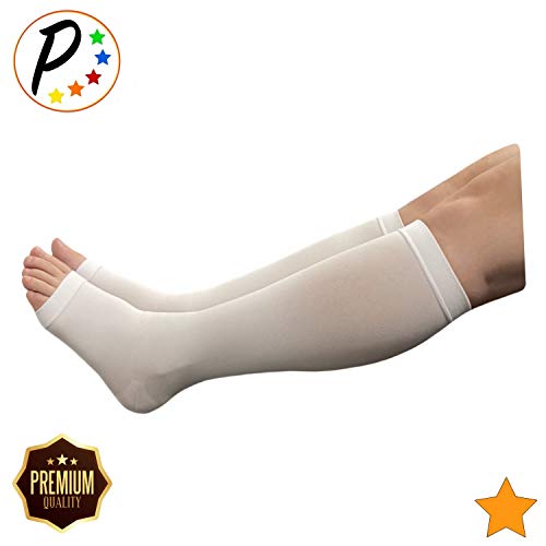 Image of Presadee Premium Sheer 15-20 mmHg Moderate Compression Leg Calf Open Toe Socks
