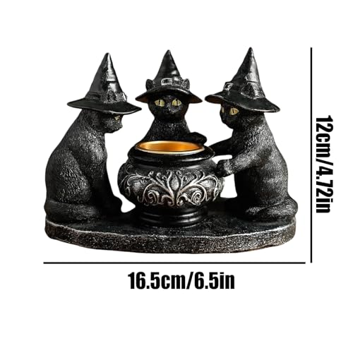 Décoration de table d'Halloween et statue de chat pour soirées cocooning - 6