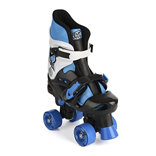 Xootz Quad Patins à roulettes réglables et rembourrés, Enfant, Quad Adjustable and Padded, Bleu, Size 13-3