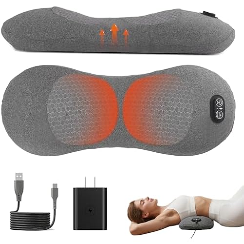 Smooth Triple Fusion Back Massager, Triple Fusion Back Massager with Heat Vibration and Traction,for Sciatica Pain Relief Devices Lower Back Massager,3 in 1 Lower Back Massager,for Home Office
