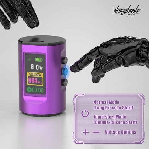 Image of 1,800 mAh Battery Wormhole Tattoo Gun Kit Wireless Tattoo Machine Kit with Digital LED Display Tattoo Kit Smart Tattoo Pen Kit Tattoo Cartridge Needles for Tattooist WTK285
