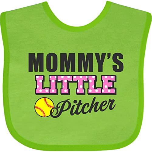 inktastic Mommys Little Pitcher Softball Baby Bib