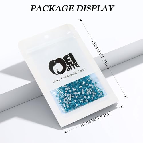 Image of Aquamarine Flatback Rhinestones, Glass Rhinestones for Nail Art and Craft, Glue Fix, Loose Crystal Gemstones(Aquamarine, SS10, 2880pcs, 2.7-2.8mm)