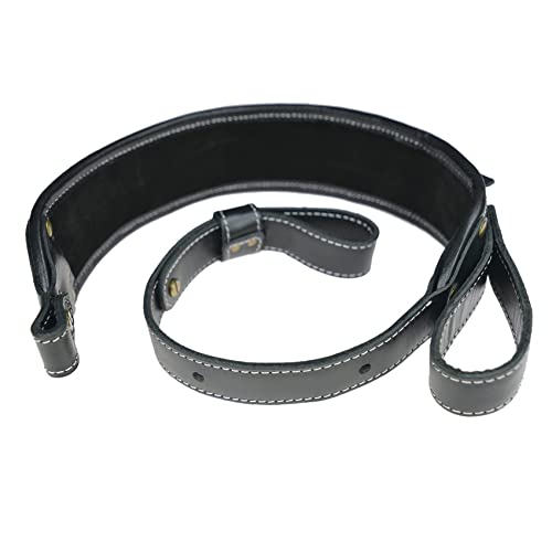 Leather Hunting Gun Belt With Heavy Stitching 9Pcs Round Cartridge Holder Belt Sling #TOP6