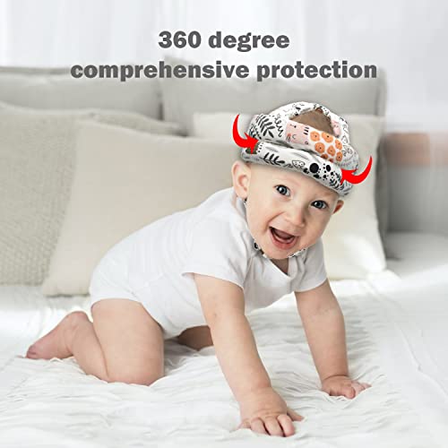 Image of Baby Head Protector Baby Helmet for Crawling Walking, No Bumps Safety Head Adjustable Protective Cap for Walking, Playing (Cat)