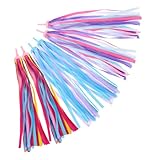 WOONEKY 6 Stück Fahrrad Lenkerfransen Bunte Tassels für Mädchen und Jungen Einfache Montage Kompatibel mit Meisten Kinderfahrrädern und Rollern Lebhafte Fahrraddeko und