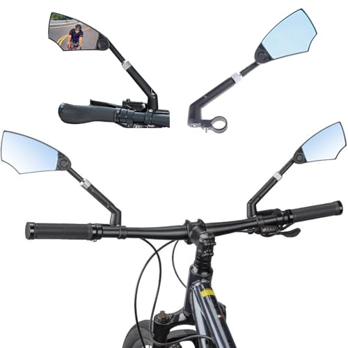 Espejo retrovisor giratorio antirreflejos de visión trasera ergonómico para bicicleta 2