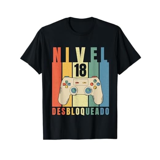 Nivel 18 Desbloqueado Gamer 18 Años 2003 Divertido Chico Camiseta
