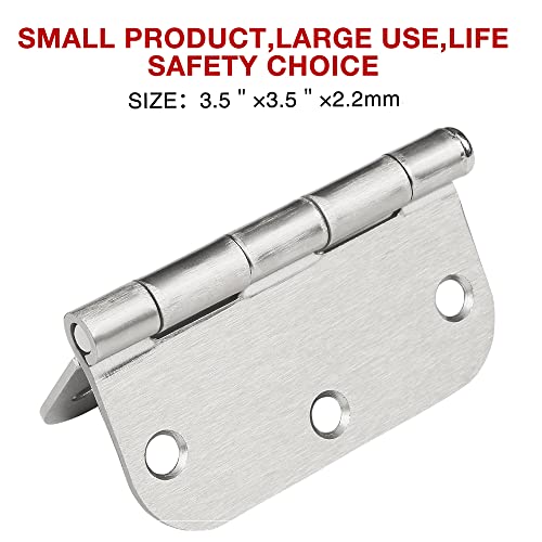 12 Pack Nickel Door Hinges Brushed Nickel 3 1/2 Interior Door Hinges Satin Nickel 3.5 Inch With 5/8” Radius Corners 3 ½"X 3 ½" Silver Hardware Controls Jiw Garage Factory #TOP5
