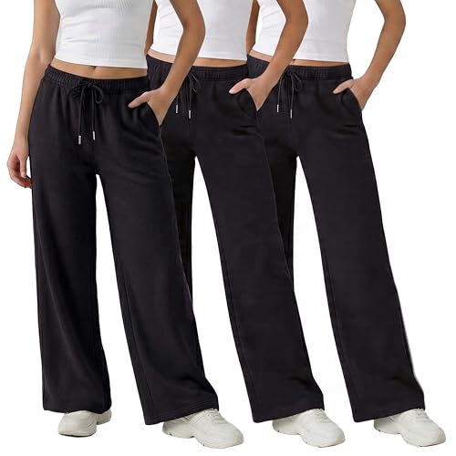 Amazon.com: Common Stitch 3 Pack Wide Leg Fleece Lounge Sweatpants