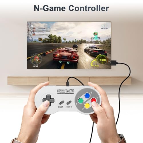 Mando inalámbrico SNES USB 2.4 GHz compatible con Switch OLED y Raspberry Pi 5