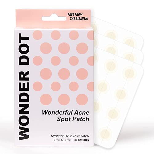 WONDER DOT Acne Spot Patch - 1 Pack 39 Patches Pimple Zits Healing Hydrocolloid Facial Clear Dots Sticker Absorbing Cover Blemish Skin Care Face Treatment
