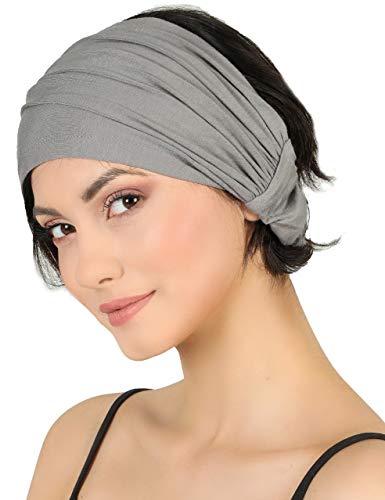 Preisvergleich Produktbild Deresina Elastisches dehnbares Stirnband, Haarband für Haarausfall (Grau)