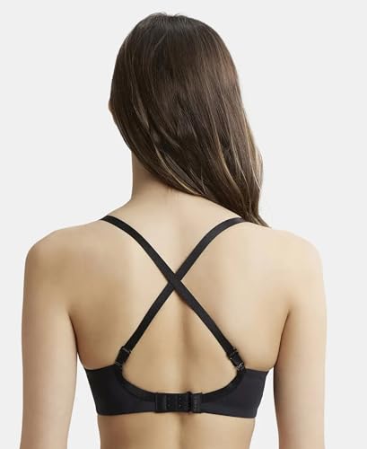 Image of Jockey 1816 Women Wirefree Padded Soft Touch Microfiber Elastane Stretch Full Coverage T-Shirt Bra with Lace Styling