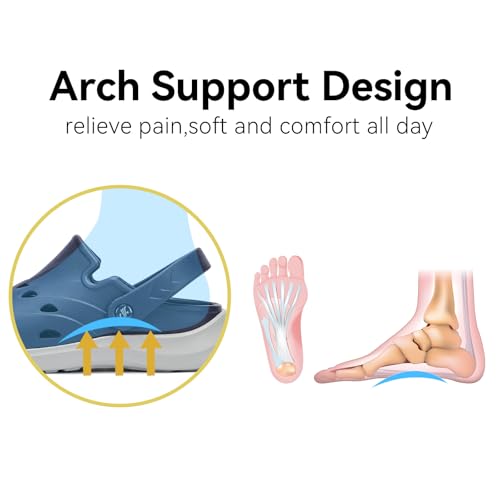 Kricely Clogs for Men with Arch Support Shower Hiking Sandals for Beach Water, Recovery Plantar Fasciitis Orthotic Slides2