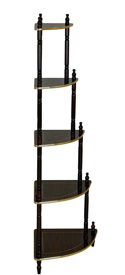 EOAN 5 Shelve Corner Table Wooden Shelf, Multi Color 2