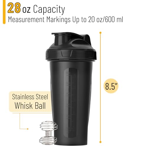Mr. Pen- Shaker Bottles for Protein Mixes, 28 oz, Leak Proof | Shaker Cups with Stainless Steel Wire Whisk Ball for Protein Shakes and Pre Workout - Image 3