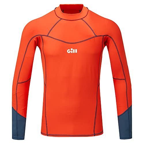 Gill Camiseta de Manga Larga con protección Solar UV 50+, Ideal para Todos los Deportes acuáticos, Surf, Paddle Board y Kayak para Hombre Naranja XL