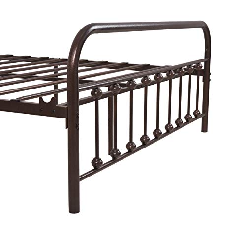Nachtimoor Metal Bed Frame Queen Size Headboard And Footboard The Country Style Iron-Art Double Bed The Metal Structure, Antique Bronze Brown Baking Paint.sturdy Metal Frame Premium Steel Slat Suppot #TOP7