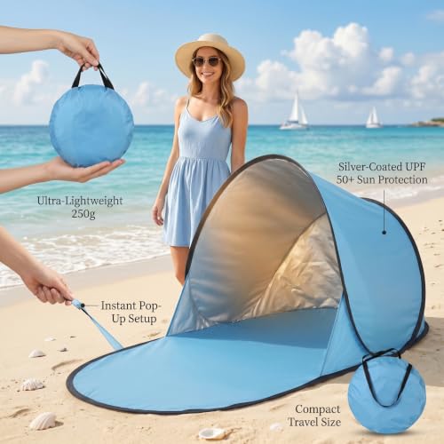 Cabaña de playa para bebé emergente contra el viento y calor 6