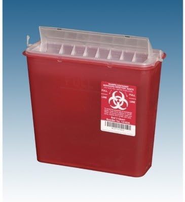 Plasti-Products Touchless Sharps Container, 5 Qt.
