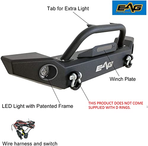 Eag Full Width Front Bumper With Led Lights And Light Frames Fit For 76-86 Wrangler Cj #TOP4