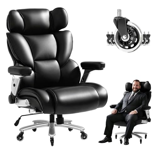 10 Best Budget Computer Chair for Long Hours: Comfort Meets Durability 5 FLEXISPOT 600LBS Big and Tall Office Chair Wide Ergonomic Comfy Gaming Chair High Back Reclining Computer Chairs with Padded Adjustable Lumbar Support Heavy Duty Blade Rubber Wheels, Leather, Black