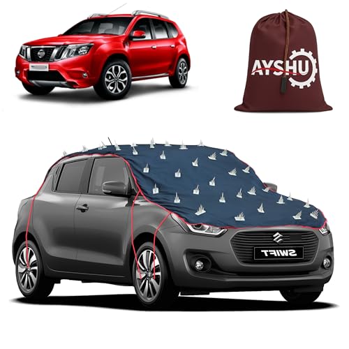 Image of AYSHU Water-Resistant Spike Car Cover for Nissan Terrano - Protects from Dogs, Monkeys, Dust, Sunlight & UV - Full Roof Universal Fit