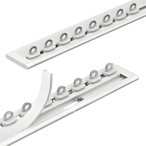 Genérico Barra De Cortina para Techo O Pared 2.5M 4.0M Barra De Cortina Divisora De Habitación Sin Taladro, Sin Tornillos, para Ventanas De Ducha Autocaravanas Divisores De Habitaciones(Blanca,4.0m)