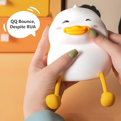 Image of Night Lamp for Bedroom | Touch Control Silicone Lamp with 7-Colour Changing Light | USB Rechargeable Bedside Girls & Boys | Warm White Diwali Decoration Light | Christmas Gift (Duck)