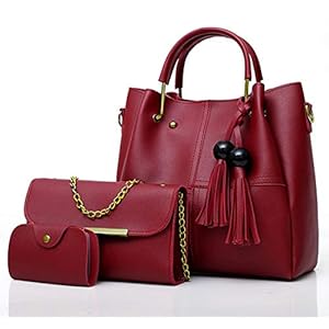 Envias Women’s Handbag (Set of 3, Maroon)